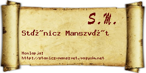 Stánicz Manszvét névjegykártya